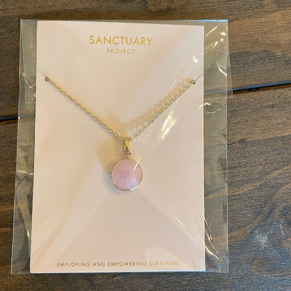 NWT Sanctuary Project Rose quartz necklace